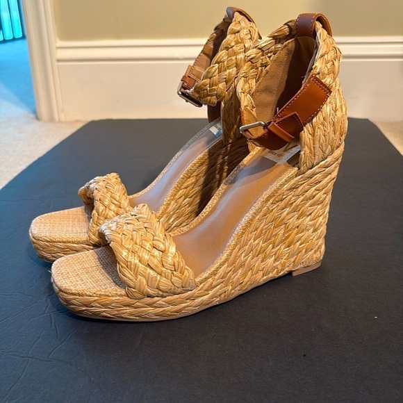 DV by Dolce Vita Shoes - New Dolce Vita Harriat Braided Raffia Platform Wedge Sandals 9.5